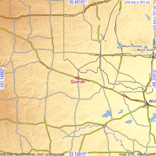 Topographic map of Quanah