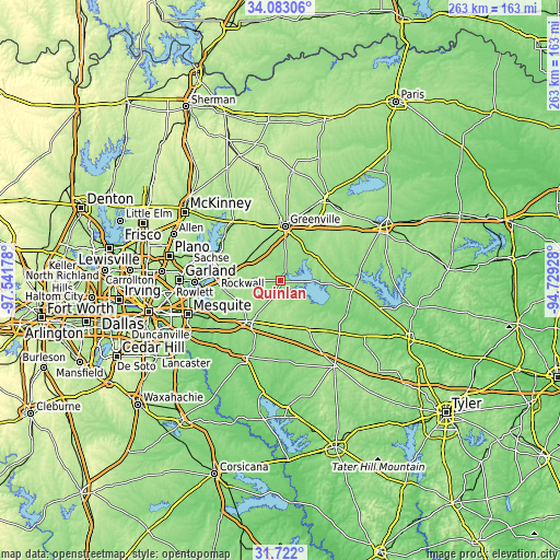 Topographic map of Quinlan