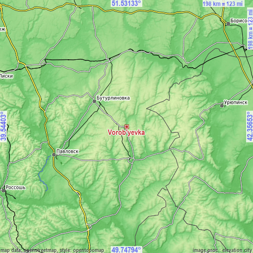 Topographic map of Vorob’yëvka