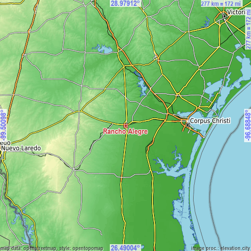 Topographic map of Rancho Alegre