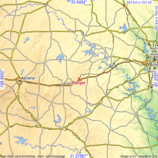 Topographic map of Ranger