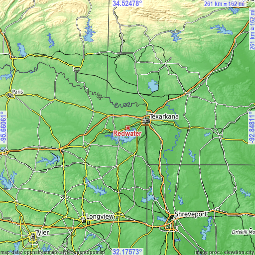 Topographic map of Redwater