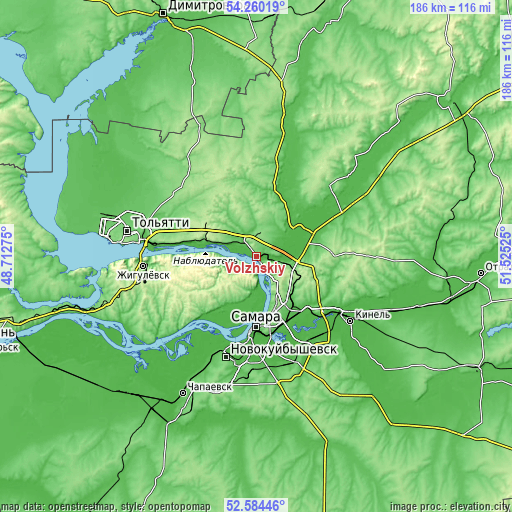 Topographic map of Volzhskiy