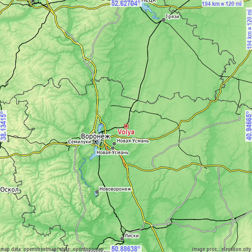 Topographic map of Volya