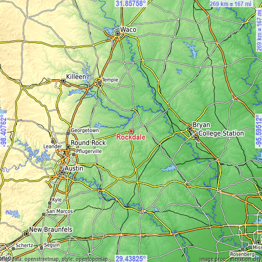 Topographic map of Rockdale