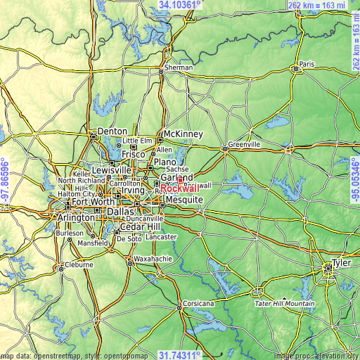 Topographic map of Rockwall