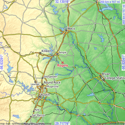 Topographic map of Rogers