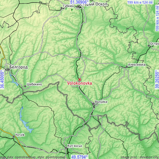 Topographic map of Volokonovka