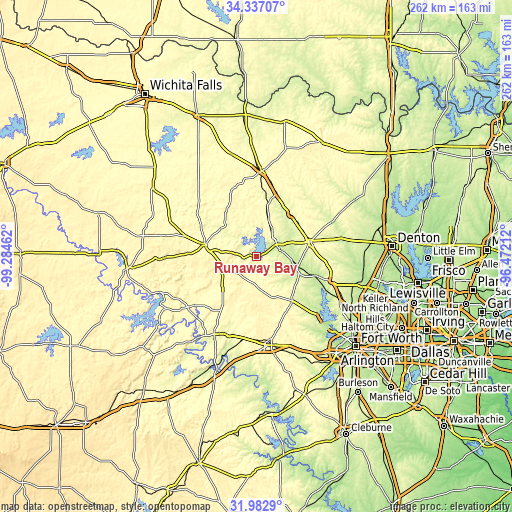 Topographic map of Runaway Bay