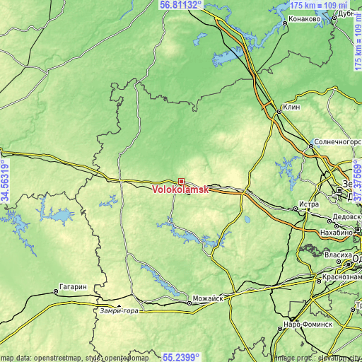 Topographic map of Volokolamsk