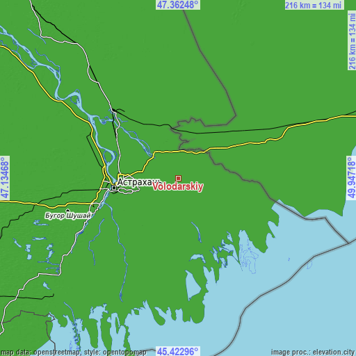 Topographic map of Volodarskiy