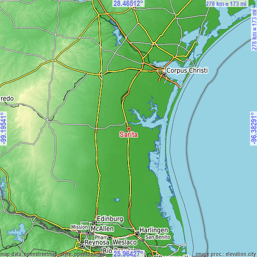 Topographic map of Sarita