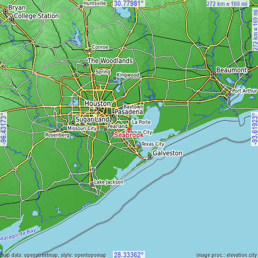 Topographic map of Seabrook