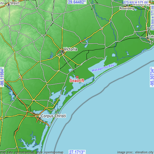 Topographic map of Seadrift