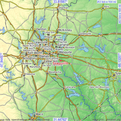 Topographic map of Seagoville