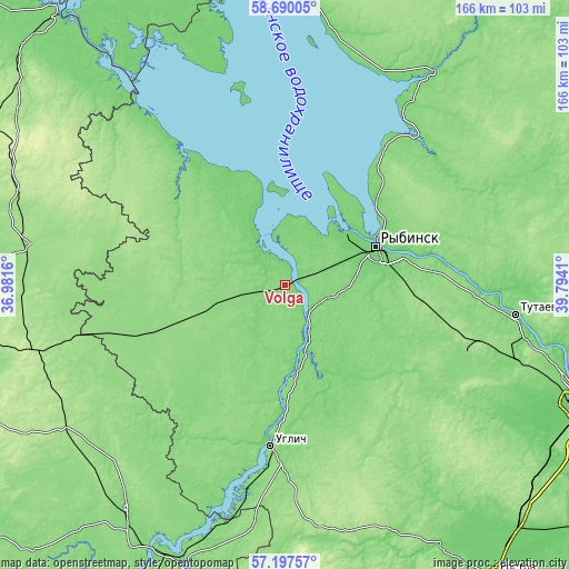 Topographic map of Volga