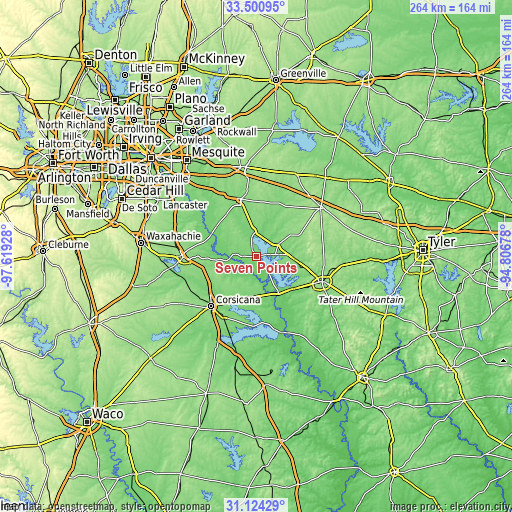 Topographic map of Seven Points