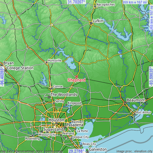 Topographic map of Shepherd