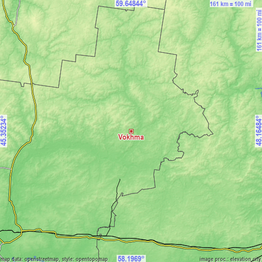 Topographic map of Vokhma