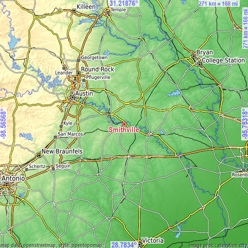 Topographic map of Smithville