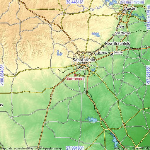 Topographic map of Somerset