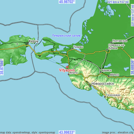 Topographic map of Vityazevo