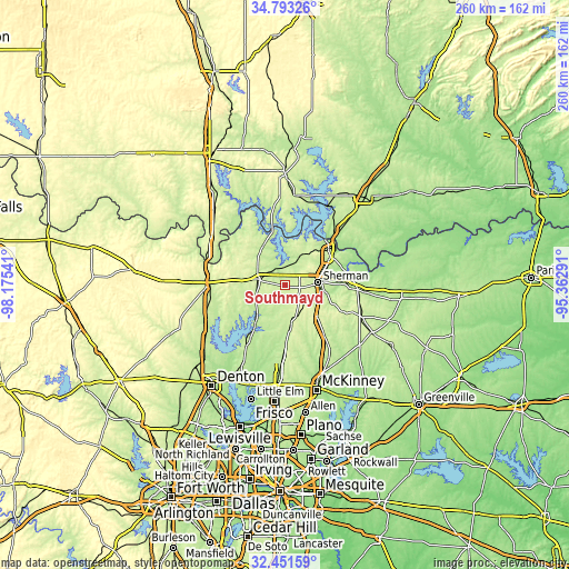 Topographic map of Southmayd