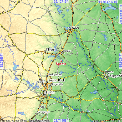 Topographic map of Sparks