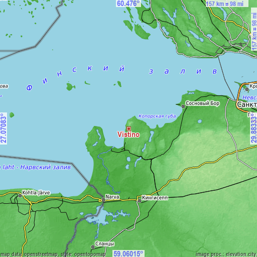 Topographic map of Vistino