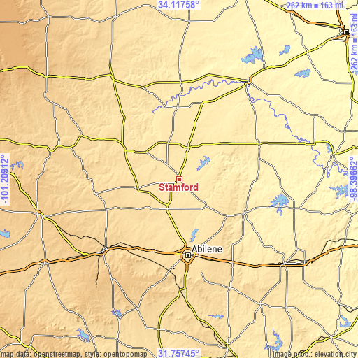 Topographic map of Stamford