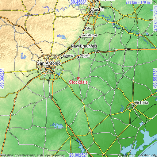 Topographic map of Stockdale