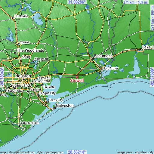 Topographic map of Stowell