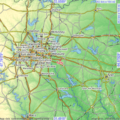 Topographic map of Talty