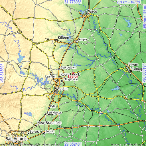 Topographic map of Taylor