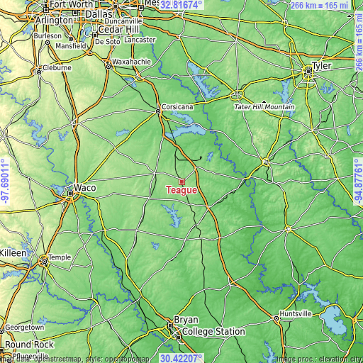 Topographic map of Teague