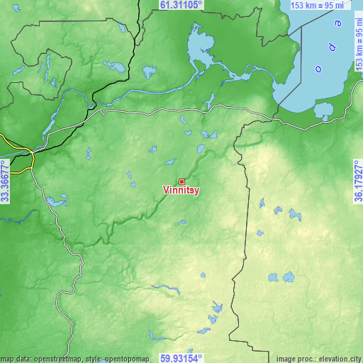 Topographic map of Vinnitsy