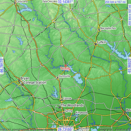 Topographic map of Trinity