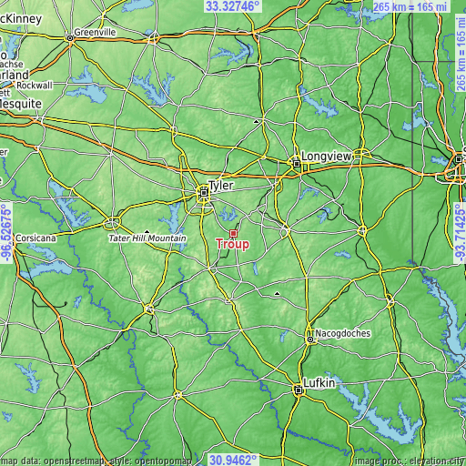 Topographic map of Troup