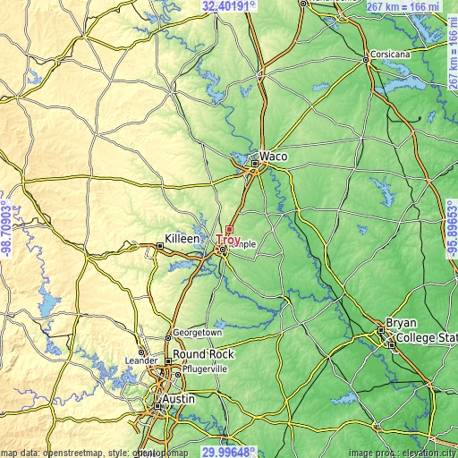 Topographic map of Troy