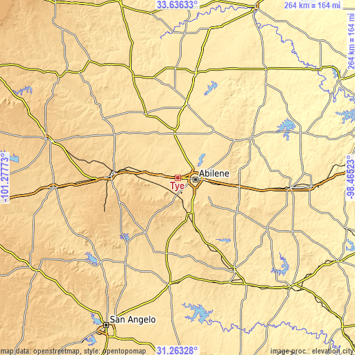 Topographic map of Tye