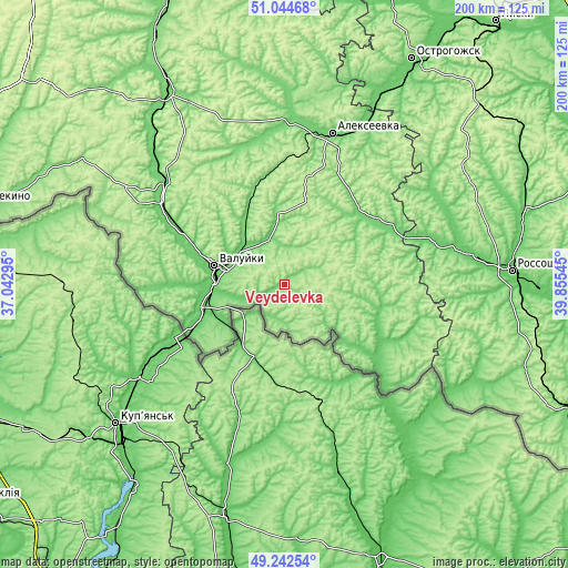 Topographic map of Veydelevka