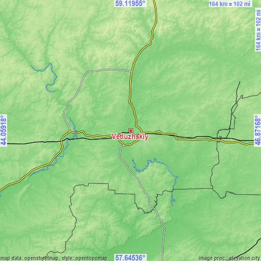 Topographic map of Vetluzhskiy