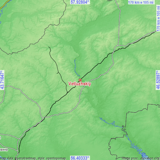 Topographic map of Vetluzhskiy