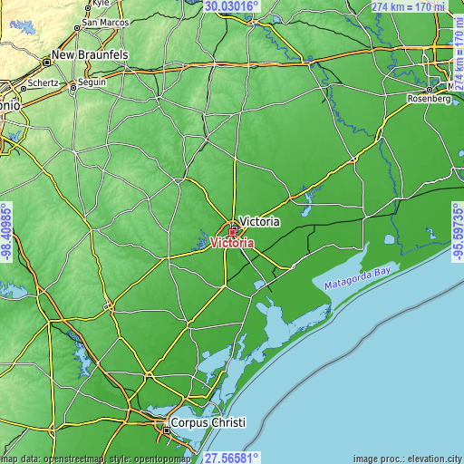 Topographic map of Victoria