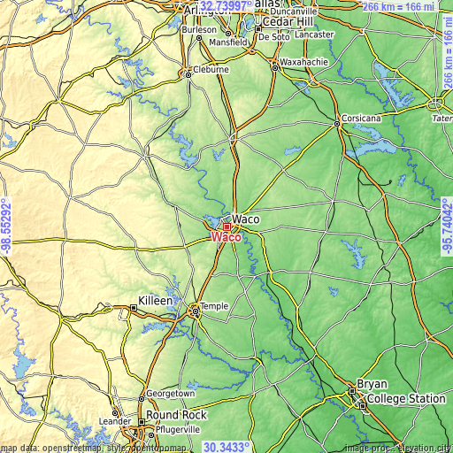 Topographic map of Waco