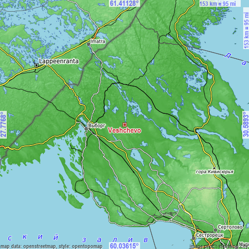 Topographic map of Veshchevo