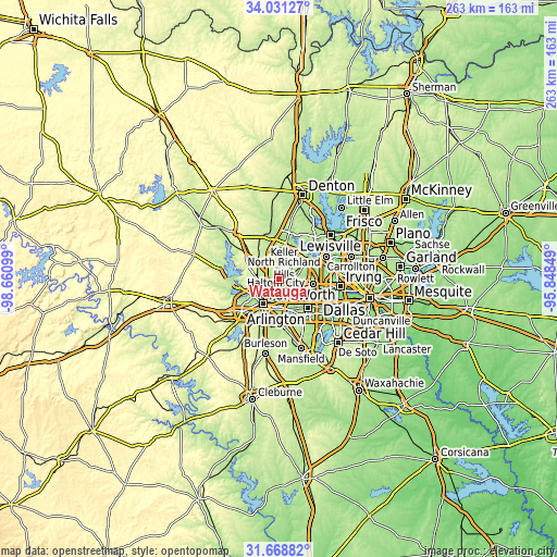 Topographic map of Watauga