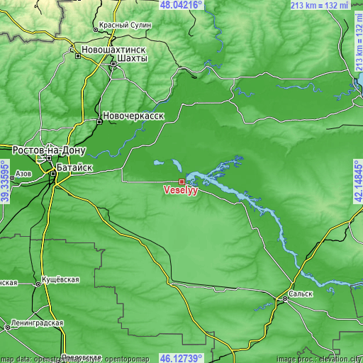 Topographic map of Vesëlyy