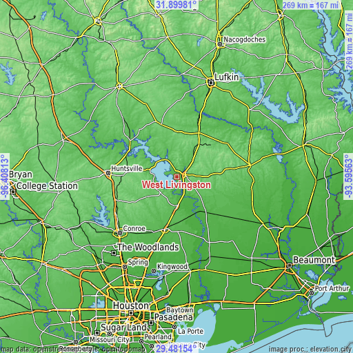 Topographic map of West Livingston