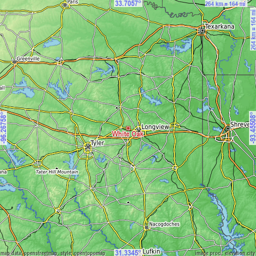 Topographic map of White Oak